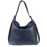 Sac épaule femme convertible sac a dos cuir bleu marine Samona
