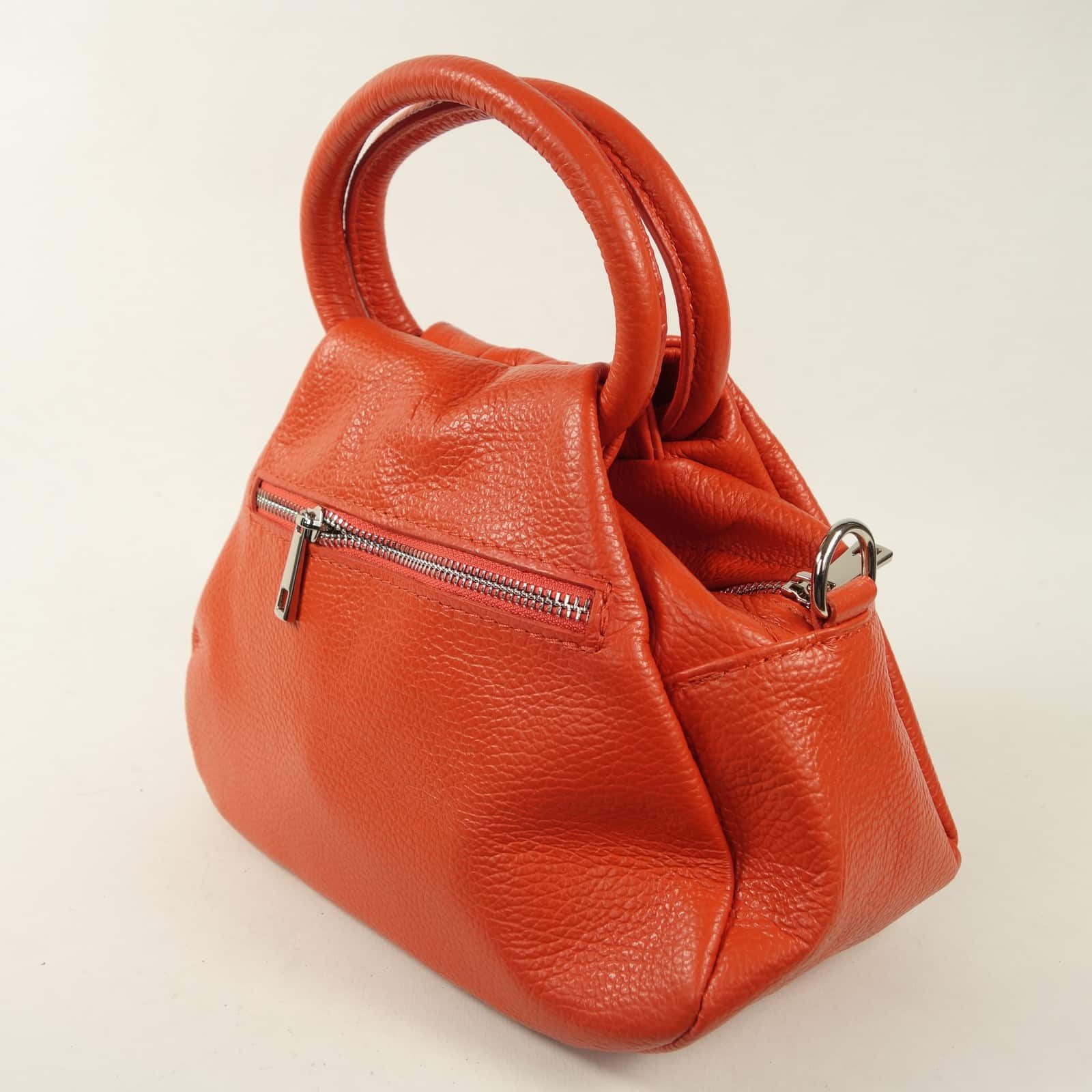 Mini sac coude ou main cuir orange Oletta Collection Esprit Cuir