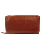 Portefeuille femme cuir marron Leo