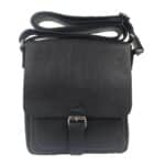 Sac bandoulière homme cuir noir Alexis