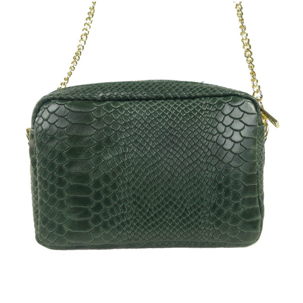 Sac bandoulière chaine métal vert Marlene