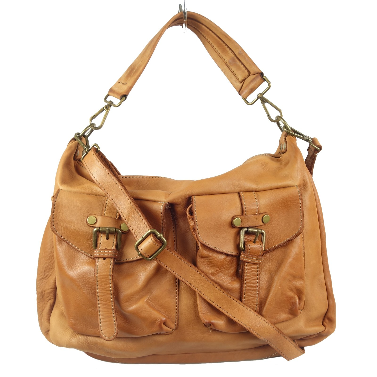 Sac a main epaule cuir vintage camel Paula Collection Espritcuir