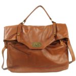 Grand sac a main cuir vintage naturel Bastien