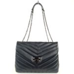 Sac a main noir chaine métal matelassé noir Elisa