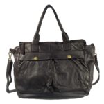Sac a main cuir noir vintage Karo