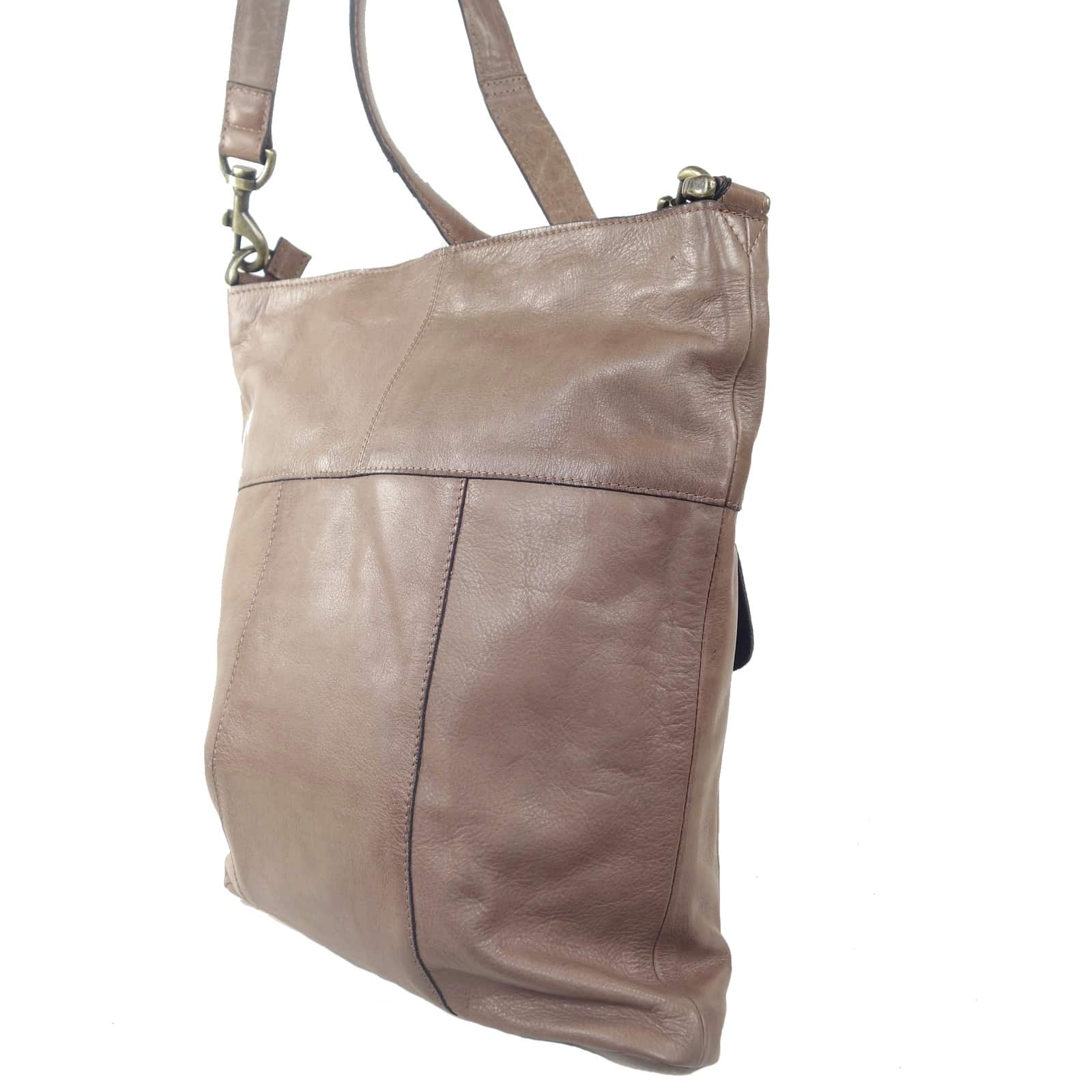 Grande sacoche cuir taupe femme 1656 de DIXIE Espritcuir