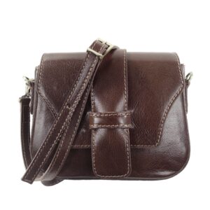 Petit sac bandoulière femme cuir vintage marron Gea