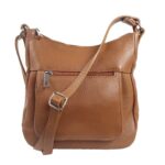 Sac cuir bandoulière camel Tilly