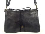 Sac a main besace bandoulière cuir noir GENA
