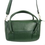 Petit sac à main cuir vert foncé Alice