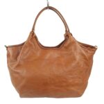 Sac a main cuir souple vieilli cognac Tilde
