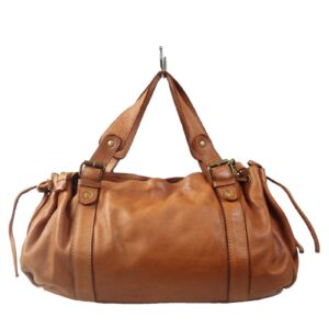 Sac a main cuir vintage camel Violetta