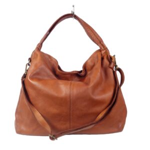 Grand sac a main A4 cuir vintage cognac Olympia