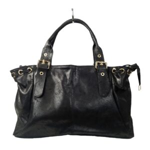 Grand sac a main cuir noir brossé Louisa