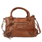 Sac bandoulière femme cuir vintage cognac Lucie
