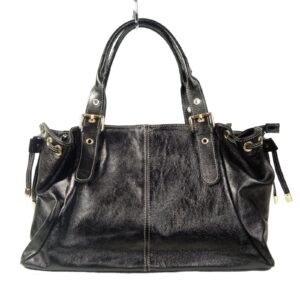 Sac a main cuir noir irisé Louisa