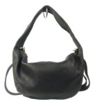 Sac a main porté épaule ou bandoulière cuir noir Heritage