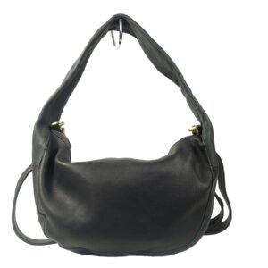 Sac a main porté épaule ou bandoulière cuir noir Heritage