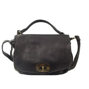Mini sac a main bandoulière cuir noir Sara