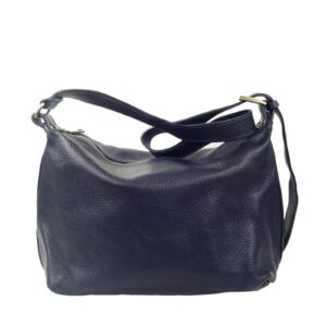 Sac cuir bandoulière femme Gaby bleu marine