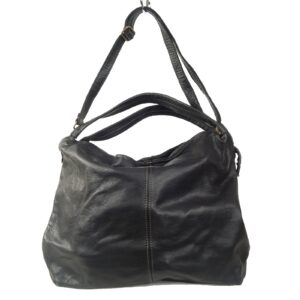 Grande besace femme cuir noir Olympia