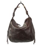 Sac porté épaule femme cuir vintage marron Lyssandra