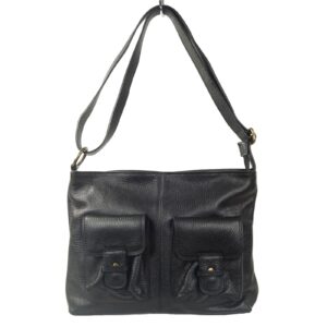 Sac bandoulière pour femme en cuir noir Flavia