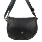Sac besace bandoulière femme cuir noir Klara
