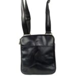 Sac pochette bandoulière homme cuir noir Paolo