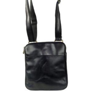 Sac pochette bandoulière homme cuir noir Paolo