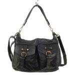 Sac besace femme cuir vintage noir Paula