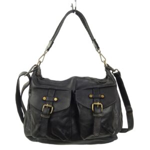 Sac besace femme cuir vintage noir Paula
