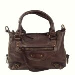 Sac à main boho chic cuir marron vintage Lucie