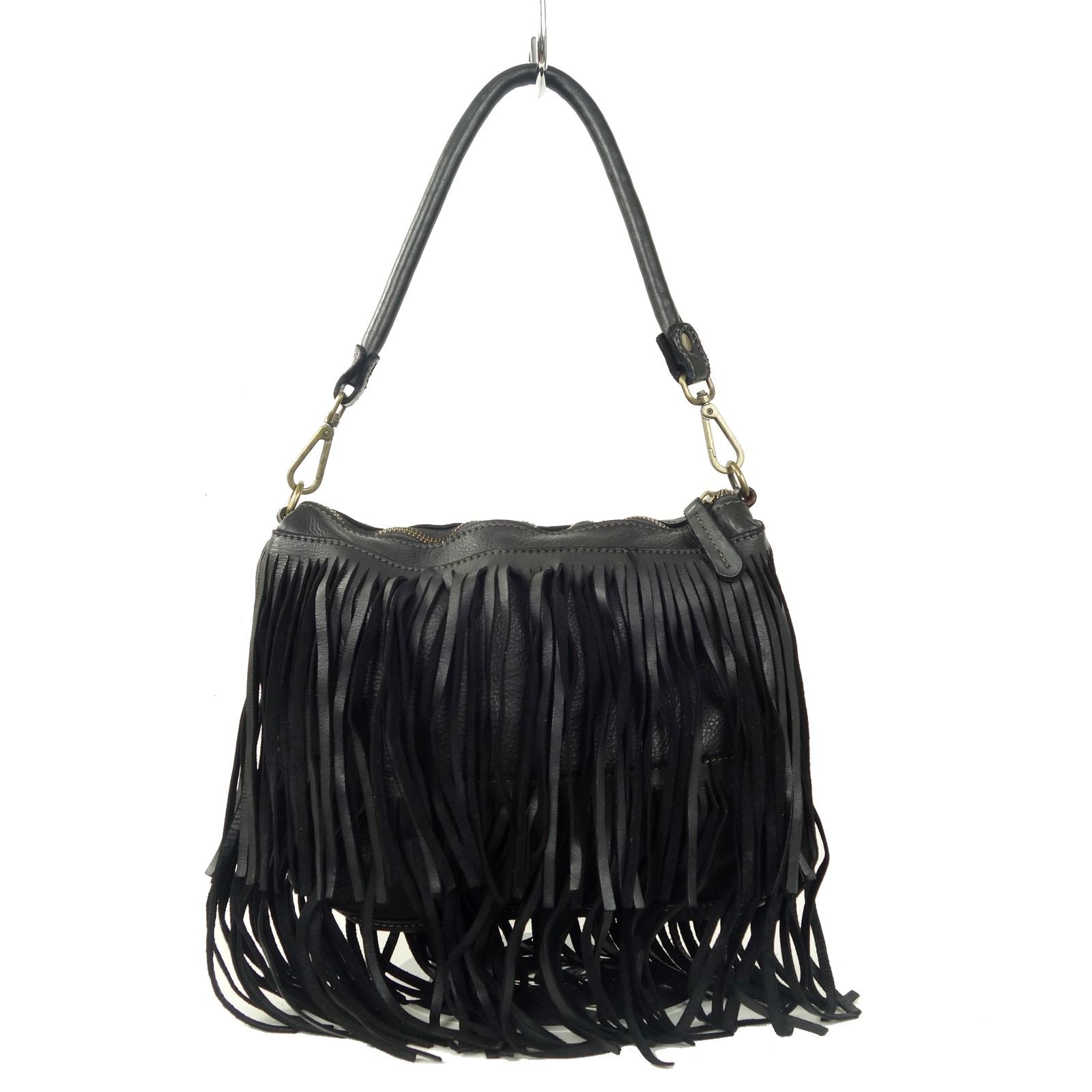 Sac a main franges noir PIA