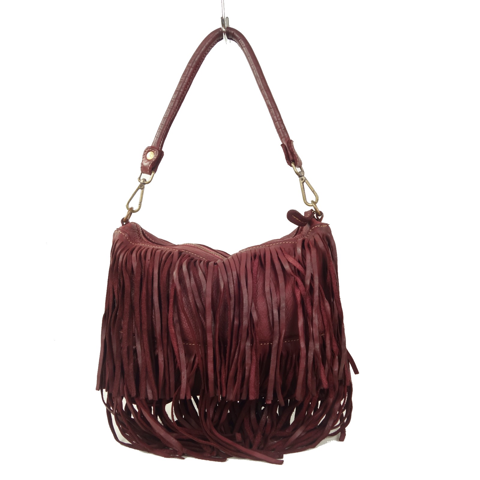 Sac franges rouge bordeaux PIA