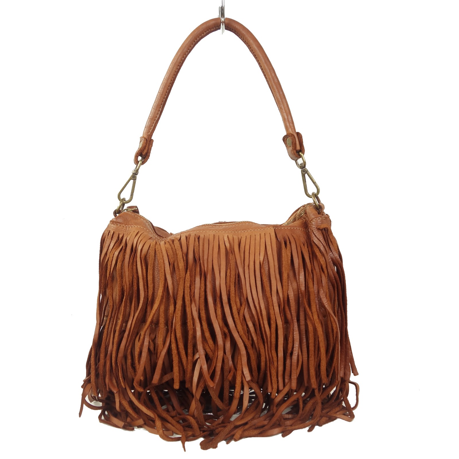 Sac à main franges camel PIA