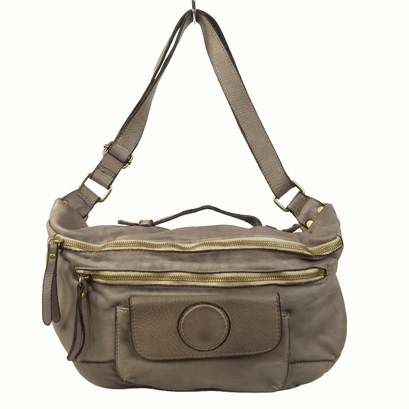 Sac banane vintage taupe Dario
